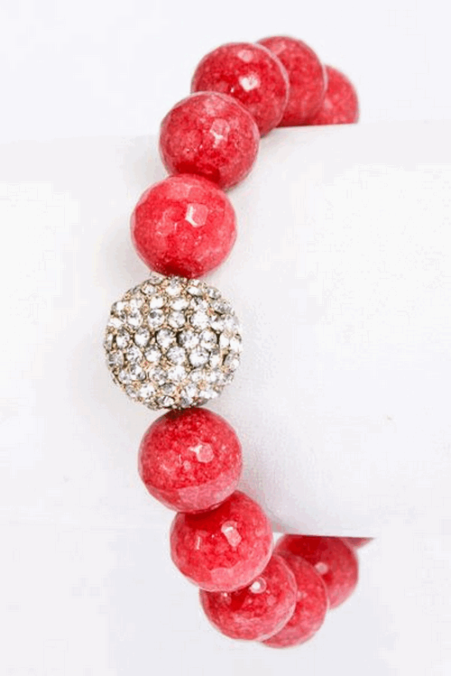 Chloe Semi Precious Pave Ball Bracelet